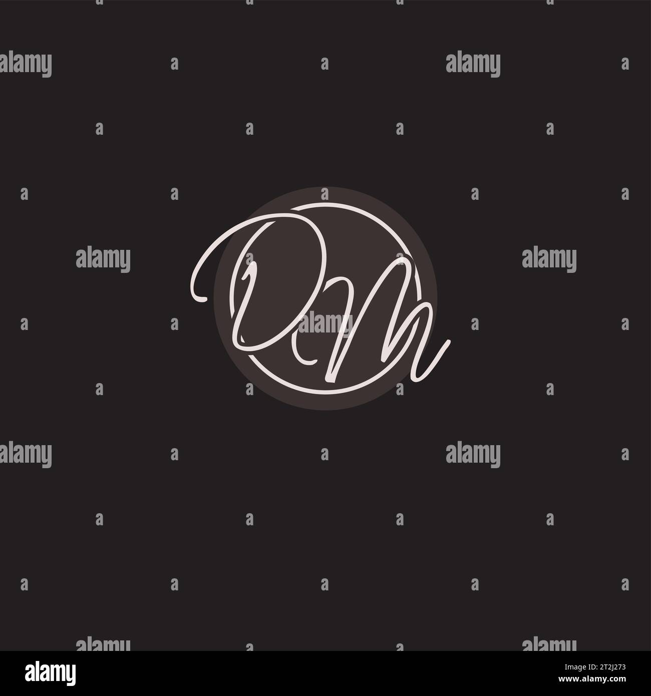Initialen DM-Logo-Monogramm mit einfacher kreisförmiger Vektorgrafik Stock Vektor