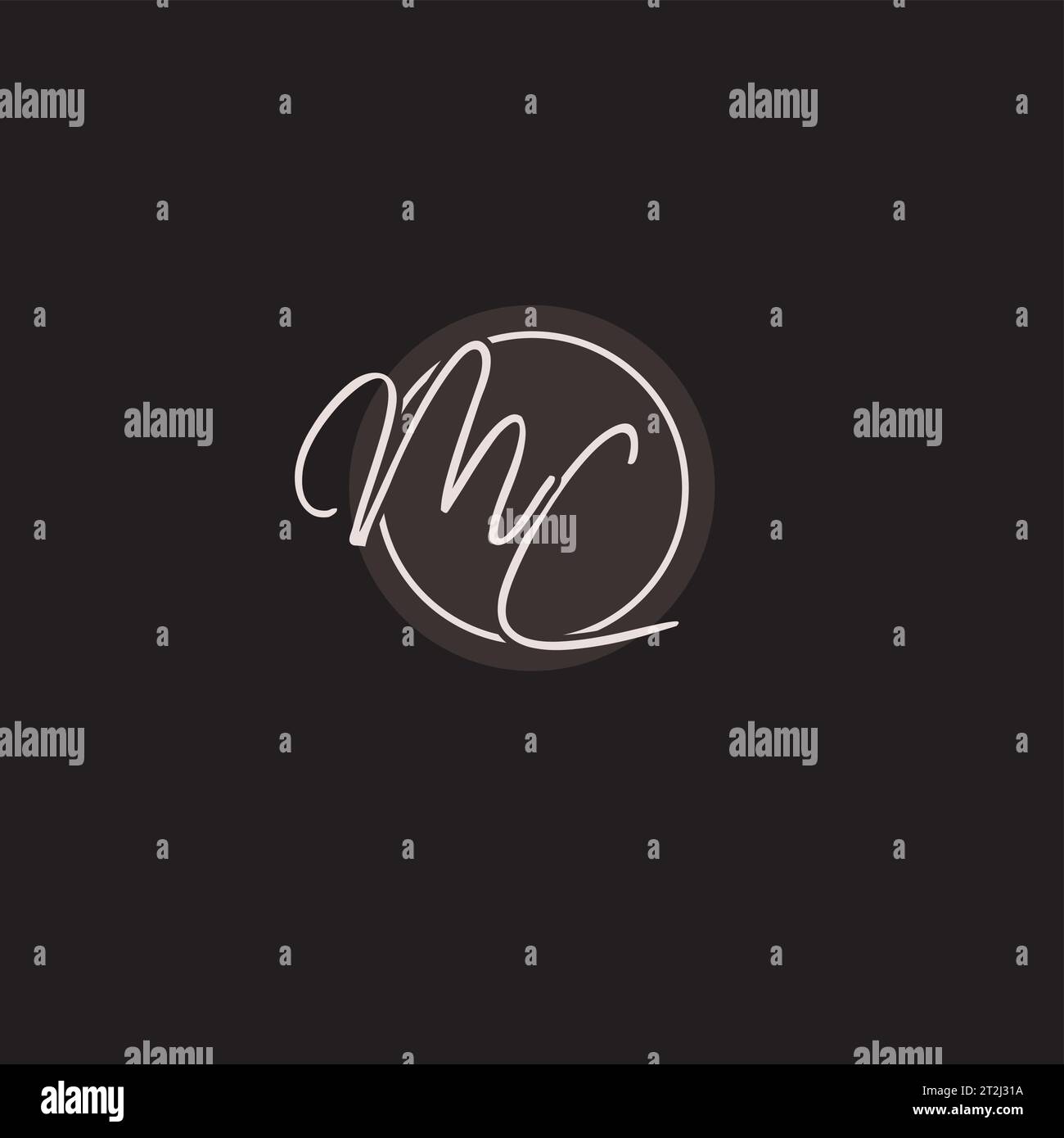 Initialen MC-Logo-Monogramm mit einfacher kreisförmiger Vektorgrafik Stock Vektor