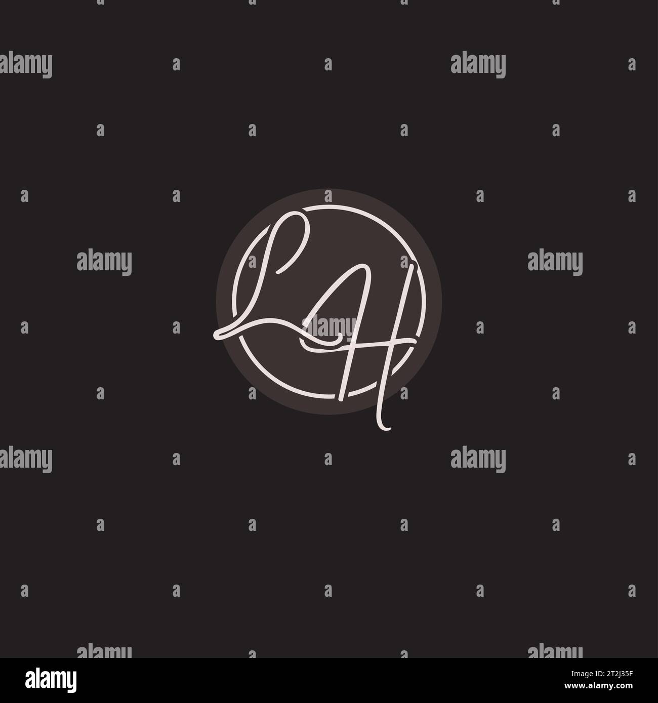 Initialen LH-Logo-Monogramm mit einfacher kreisförmiger Vektorgrafik Stock Vektor