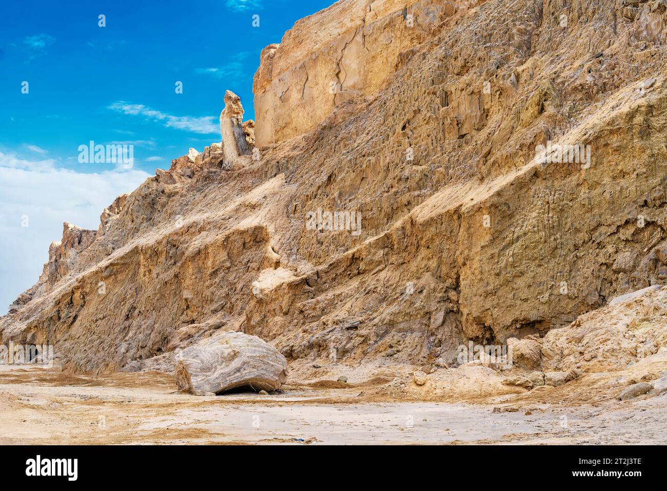 Lots Ehefrau Säule des Salzes; Mount Sodom im Südwesten des Toten Meeres in der Judäischen Wüste, Israel. Im Buch von Genesis wurde Lots Frau zu einer Pille Stockfoto