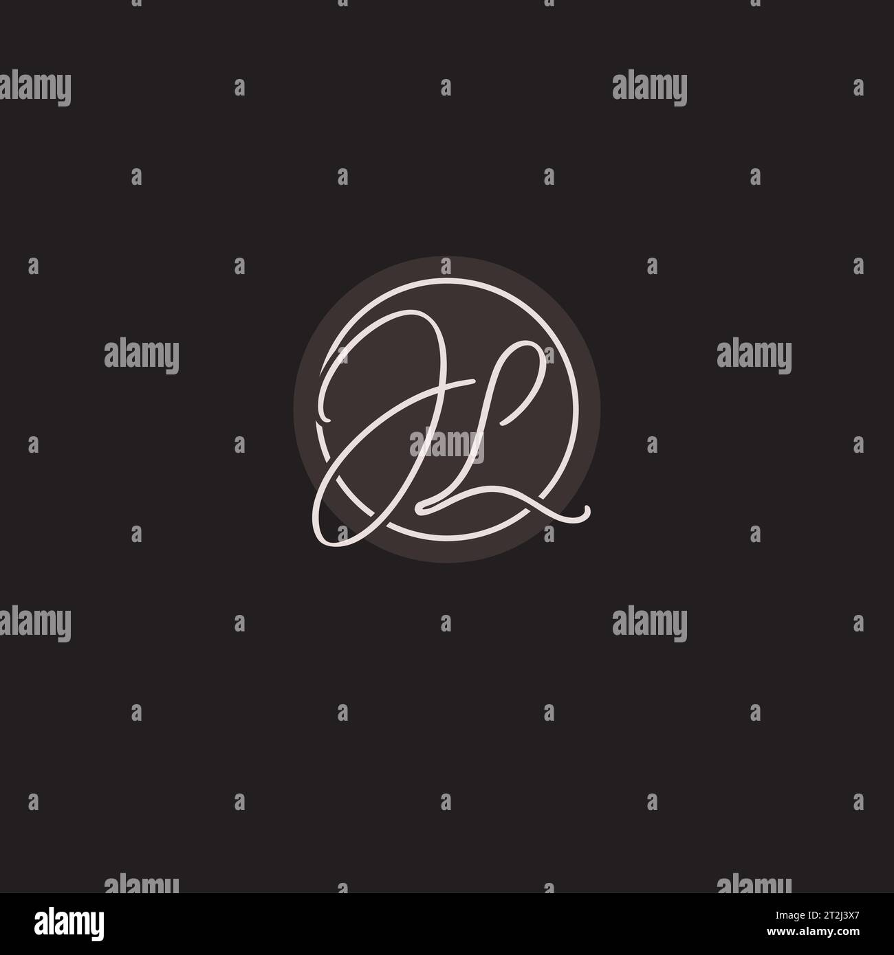 Initialen JL-Logo-Monogramm mit einfacher kreisförmiger Vektorgrafik Stock Vektor