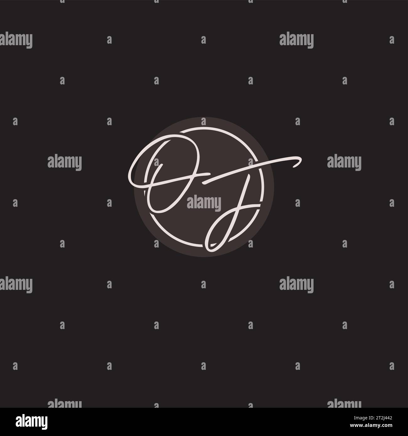 Initialen DES Logo-Monogramms mit einfacher kreisförmiger Vektorgrafik Stock Vektor