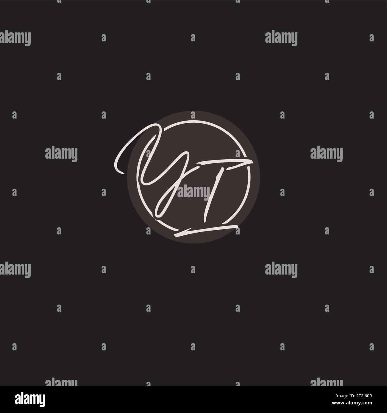 Initialen YI-Logo-Monogramm mit einfacher kreisförmiger Vektorgrafik Stock Vektor