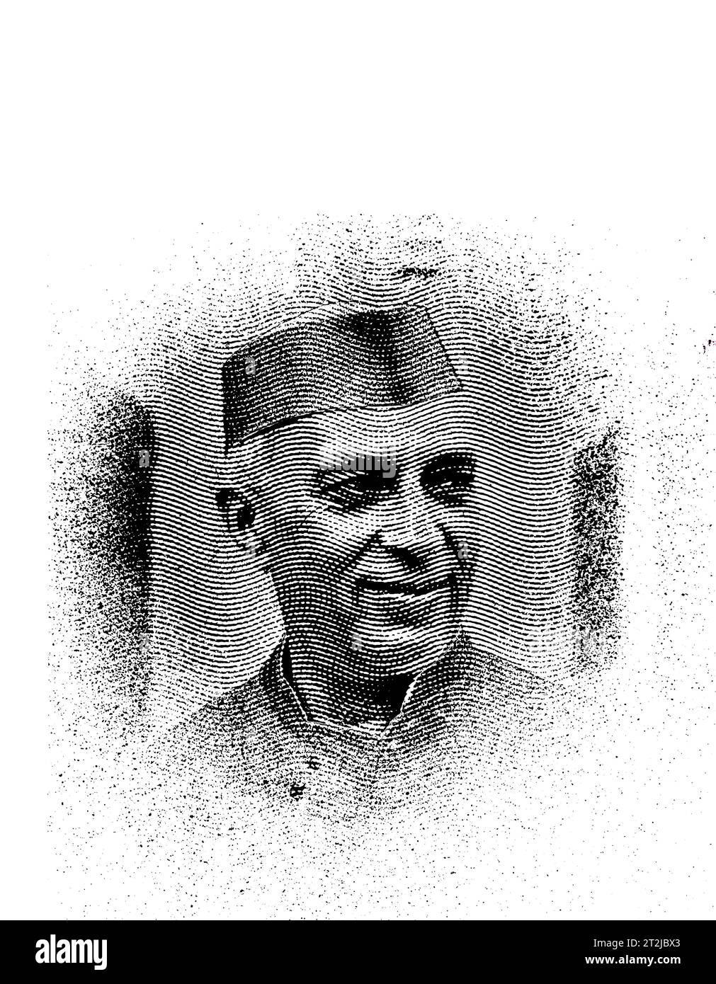 Jawaharlal Nehru Poster Hintergrund, für Jawaharlal Nehru Tag oder Kindertag, Chacha Nehru Jayanti, berühmte indische Figur Stockfoto