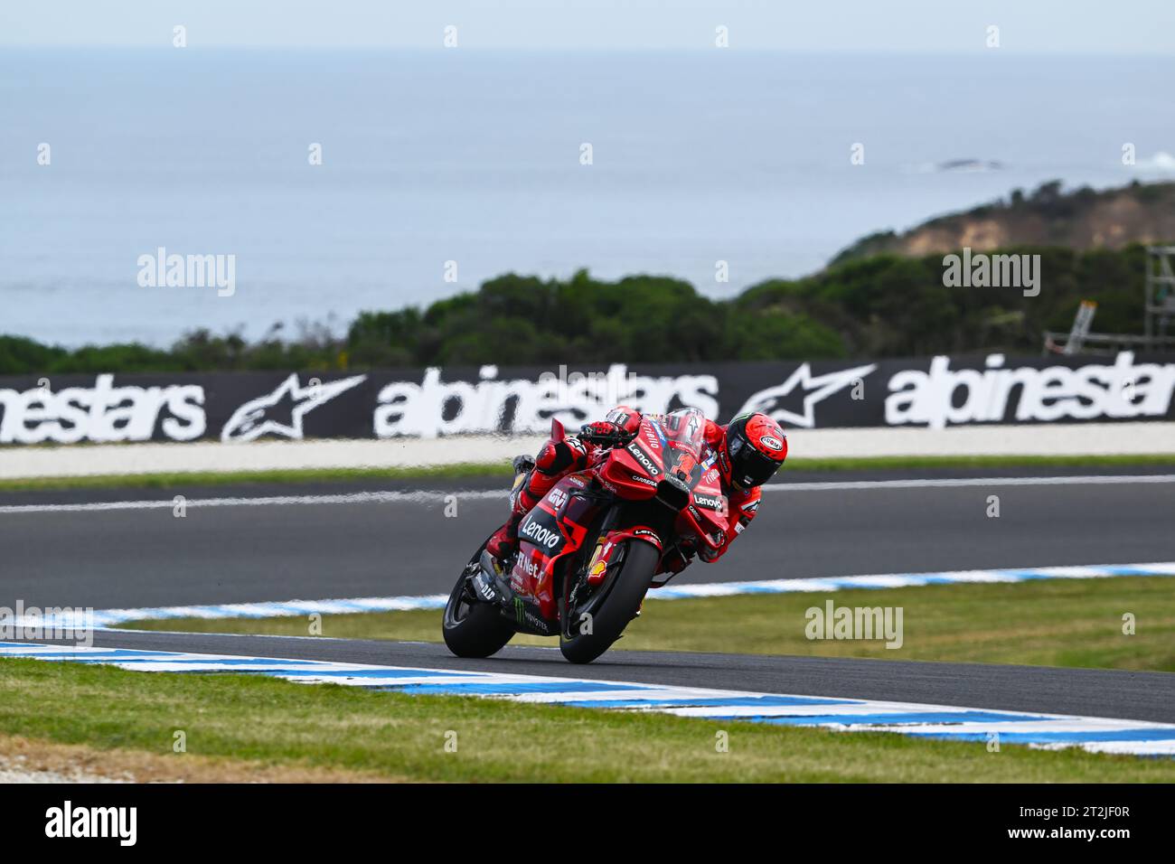 MELBOURNE, AUSTRALIEN. 20. Oktober 2023. Guru von Gryfyn Australian Motorrad Grand Prix von Australien. Italiens Francesco Bagnaia vom Ducati Lenovo Team während der MotoGP-Übung 2 bei der australischen MotoGP. Foto: Karl Phillipson/Alamy Live News Stockfoto