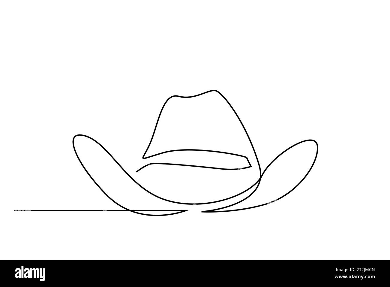 Alter Retro-amerikanischer Cowboy und Geschäftsmann Hut Gentleman Hut Objekt Line Art Stock Vektor