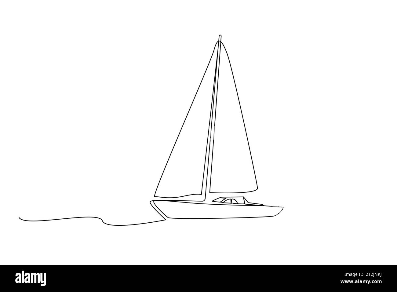 Luxus-Yachtboot Segeln Seefahrt Lifestyle Line Art Stock Vektor