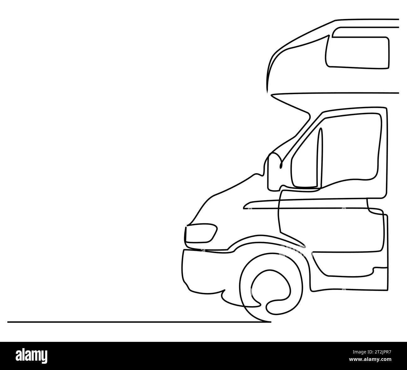 Caravan Fahrzeug Camp Road Objekt Niemand Line Art Design Stock Vektor