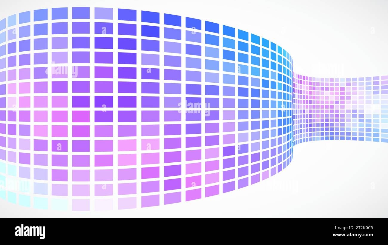 Abstrakter Retro-Hintergrund. Wellen bestehen aus Quadraten. Pixelgrafik Vektor-Illustration. Stock Vektor