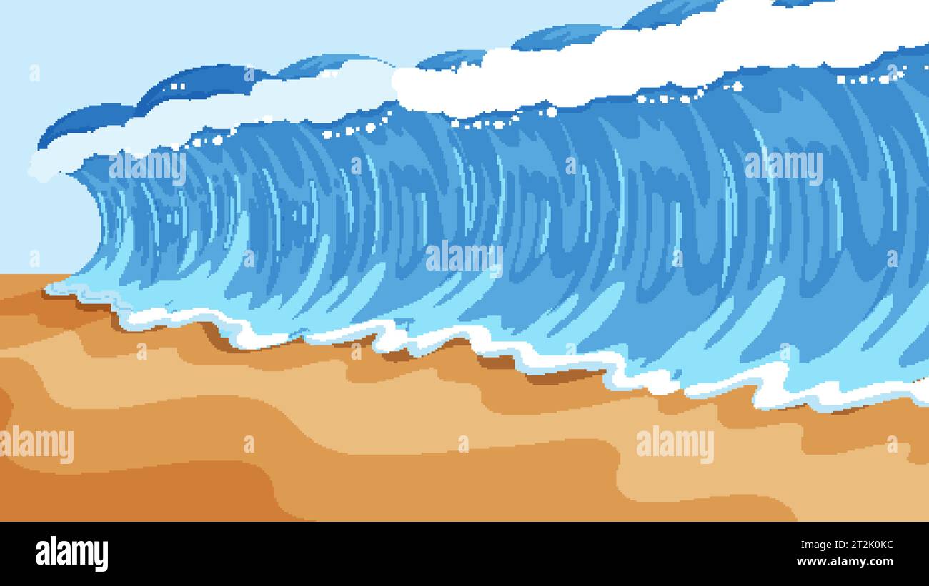 Eine illustrierte Szene, die den ikonischen Abschied des Roten Meeres in der religiösen Moses-Bibelgeschichte darstellt Stock Vektor