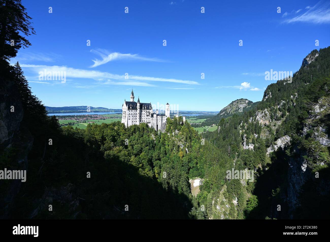 Schloss Neuschwanstein im bayerischen Allgäu bei Füssen Stockfoto