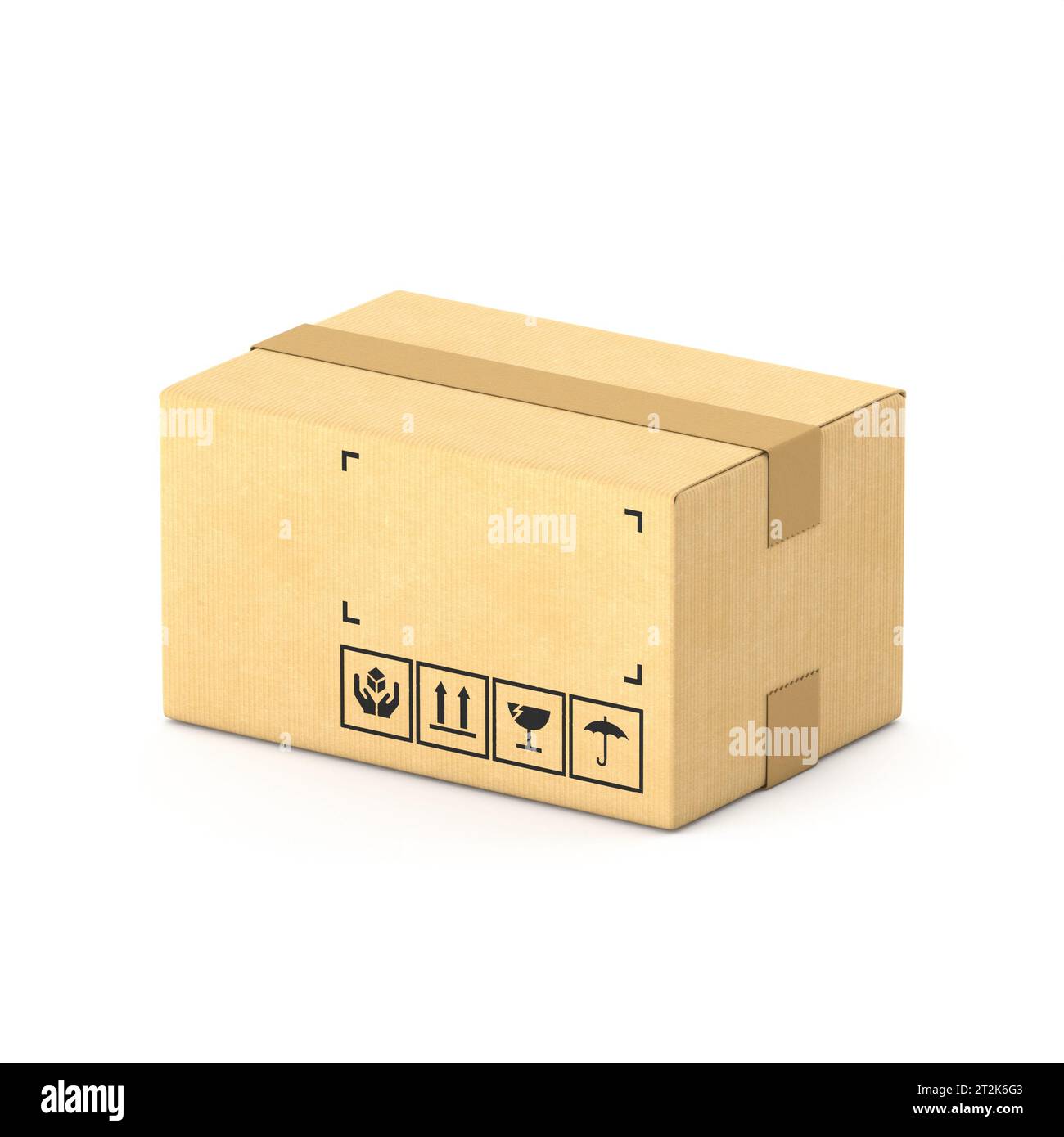 3D-Rendering-Illustration aus Karton isoliert auf weißem Hintergrund Stockfoto