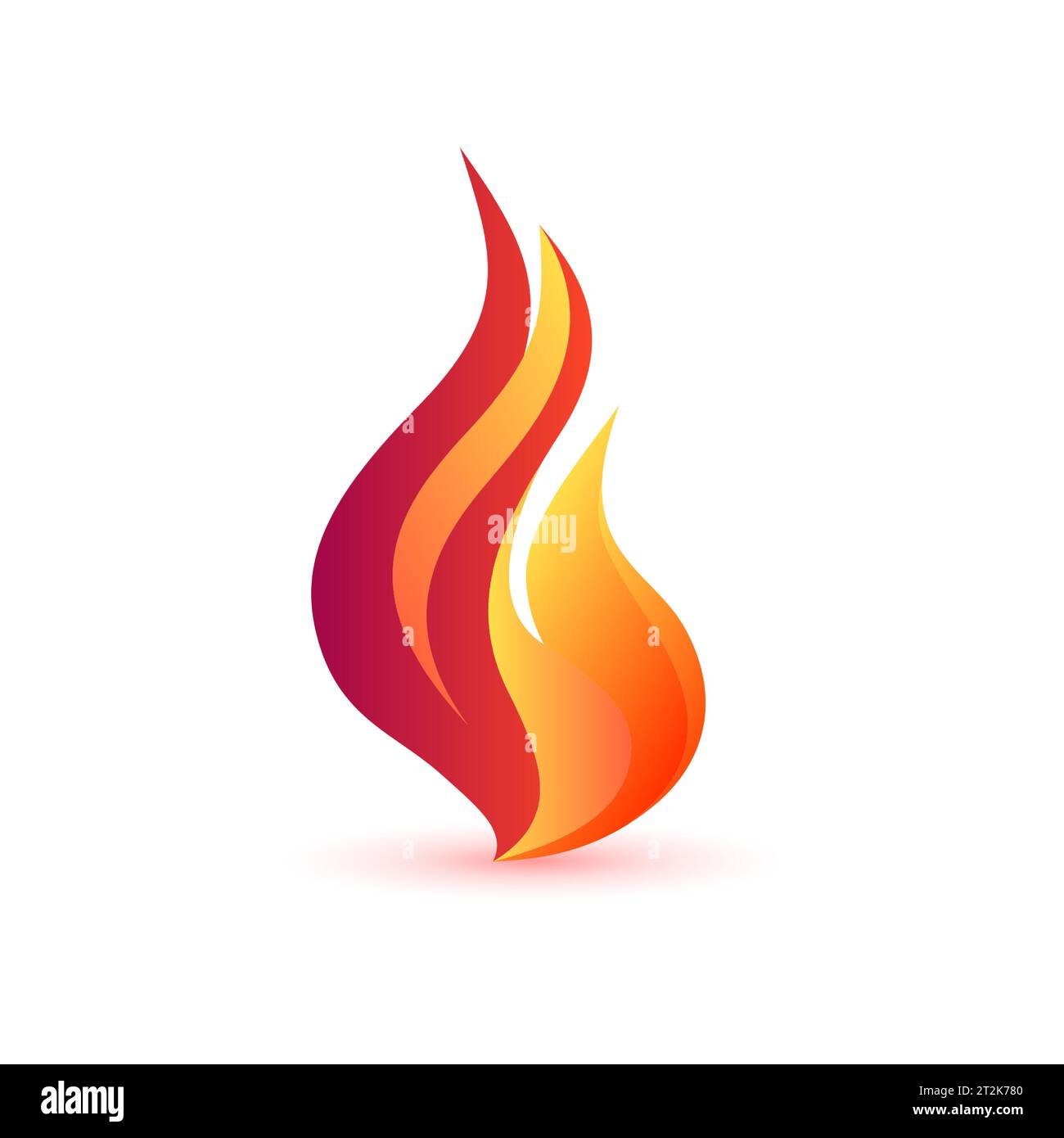 Fire-Logo. Buntes Flammensymbol. Helle brennende Flamme oder Lagerfeuer. Vektorabbildung Stock Vektor