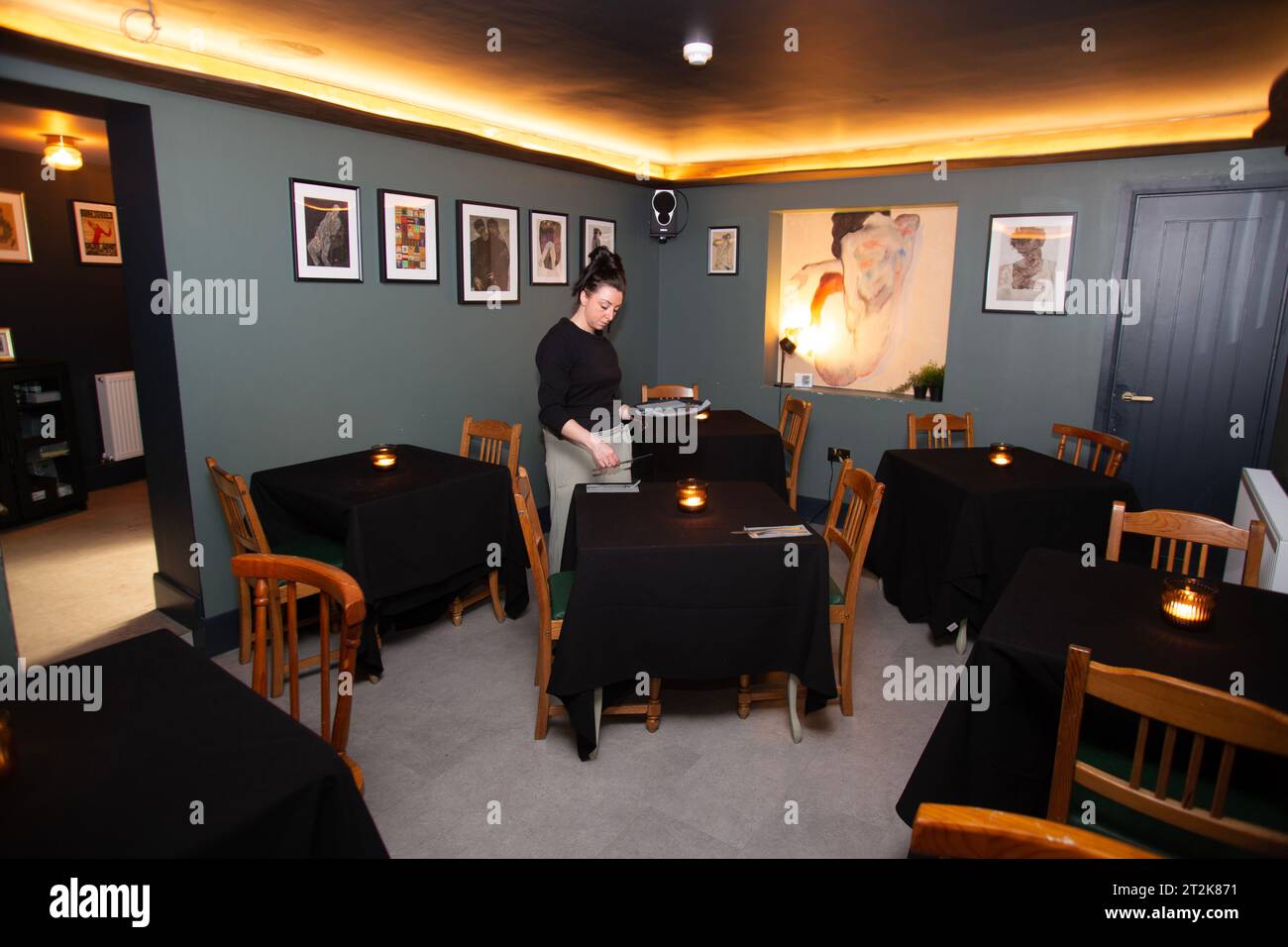 Das Empire Cafe in Leeds in West Yorkshire. Stockfoto