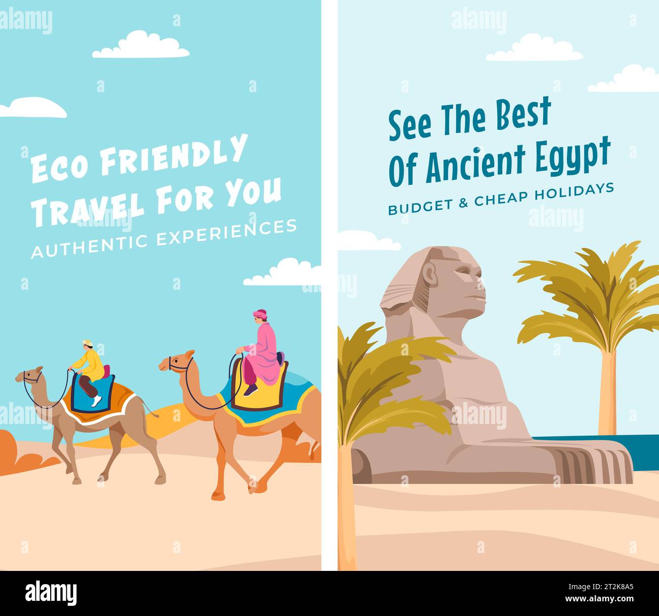 Sehen Sie das Beste des alten Ägypten, umweltfreundliche Reisen Stock Vektor