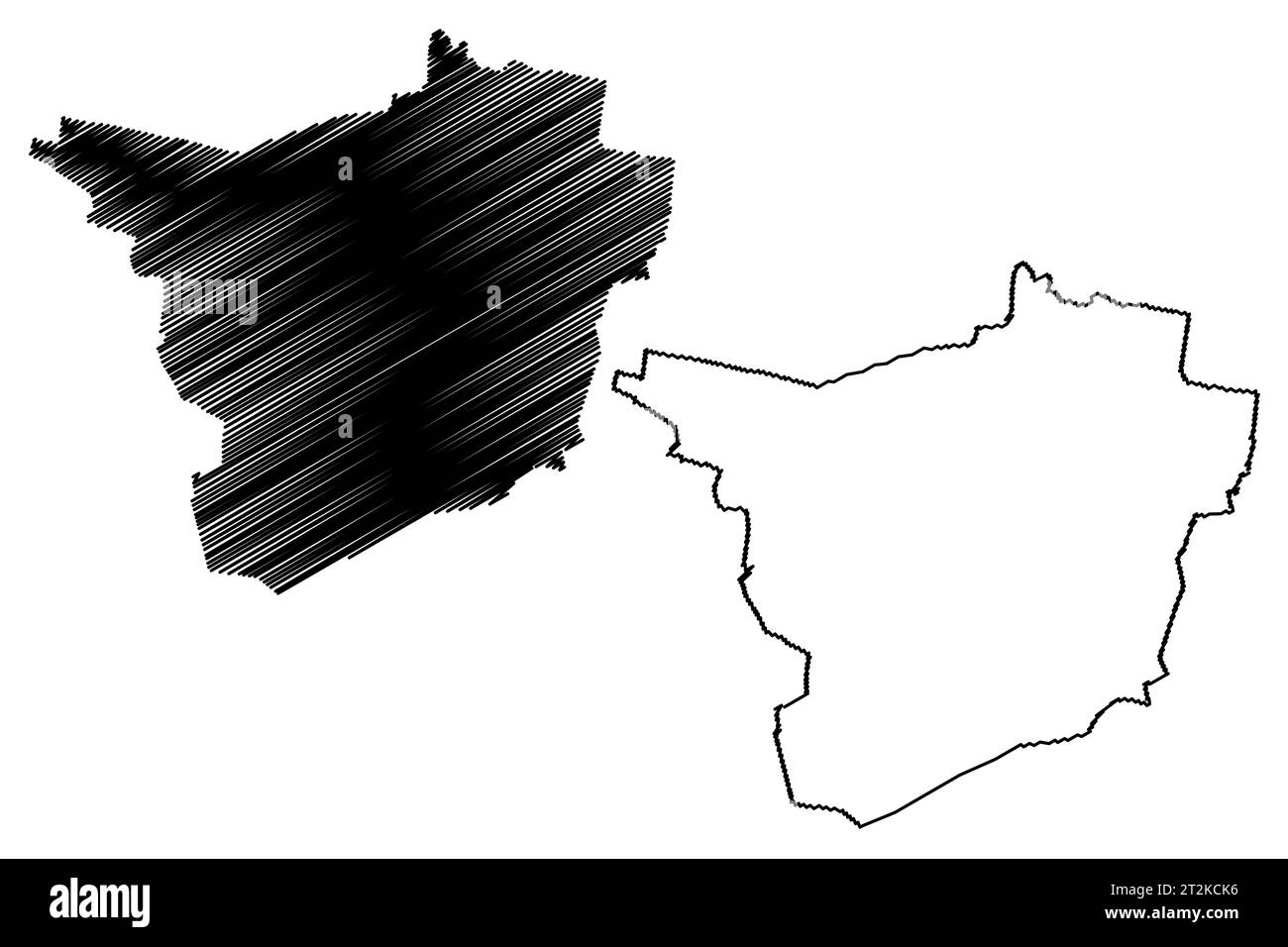 Roosendaal municipality (Kingdom of the Netherlands, Holland, North Brabant oder Noord-Brabant Province) Kartenvektordarstellung, Scribble Sketch Roosen Stock Vektor