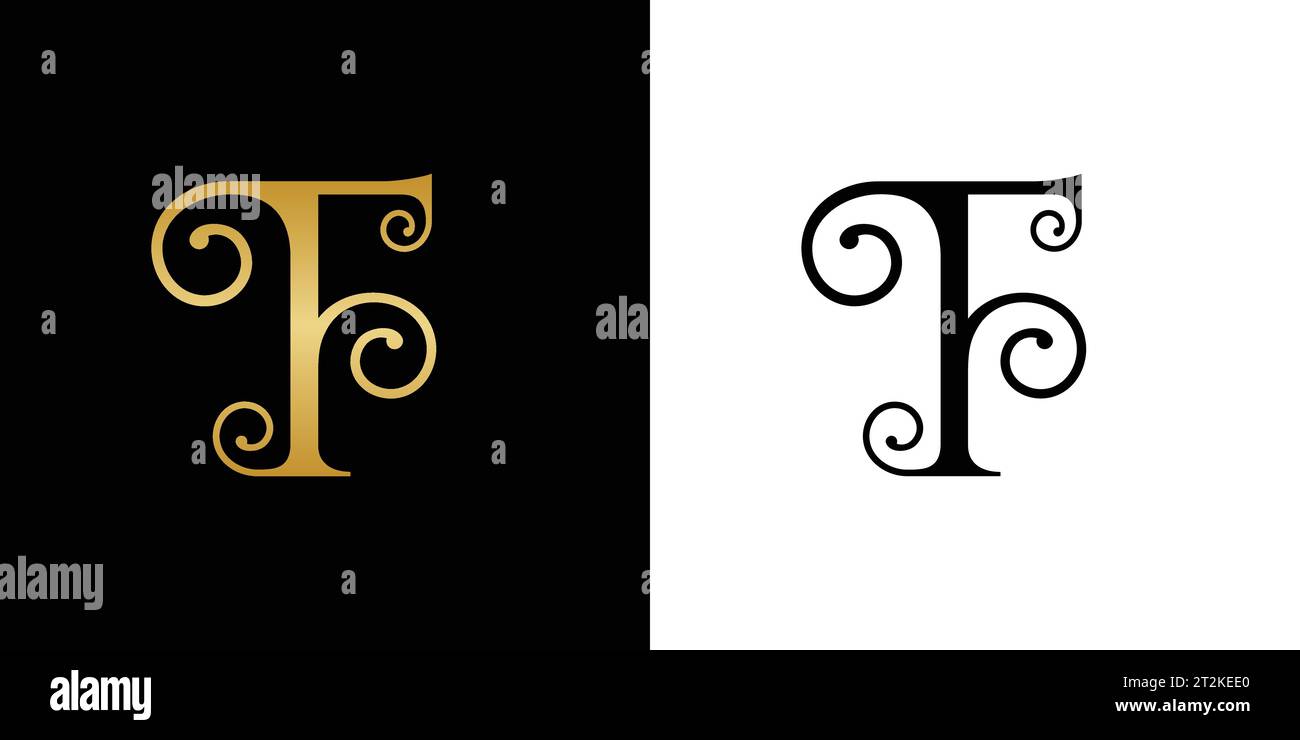 F-Logo, F-Monogramm, Initialen F-Symbol, F-Logo, elegant, Symbol, Vektor Stock Vektor