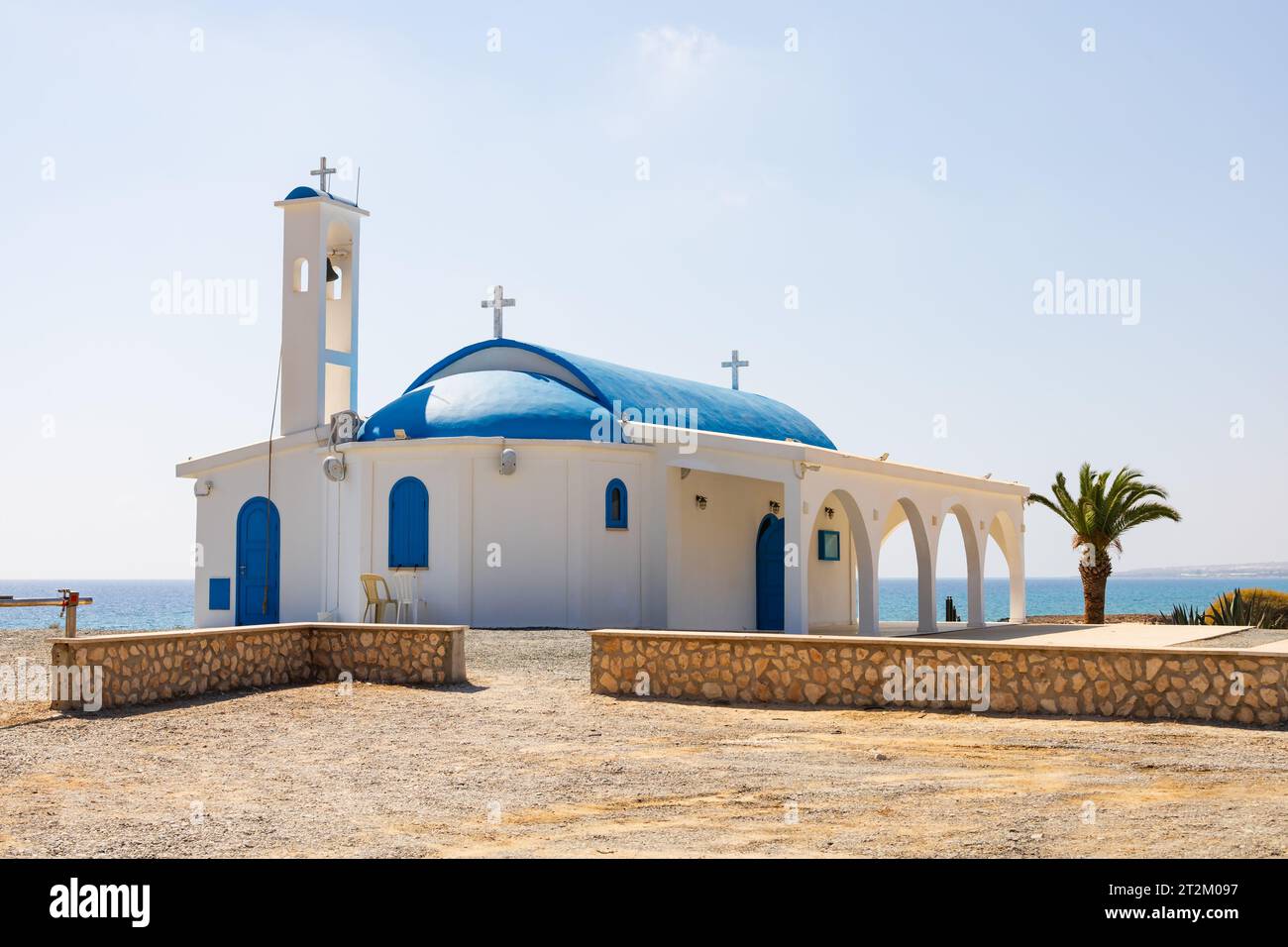 Blau und weiß, Agia Thekla Kirche, Ayia Napa, Zypern Stockfoto