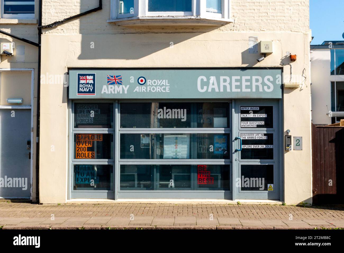 Das Rekrutierungsbüro der britischen Streitkräfte in Cambridge, England, Großbritannien. Stockfoto