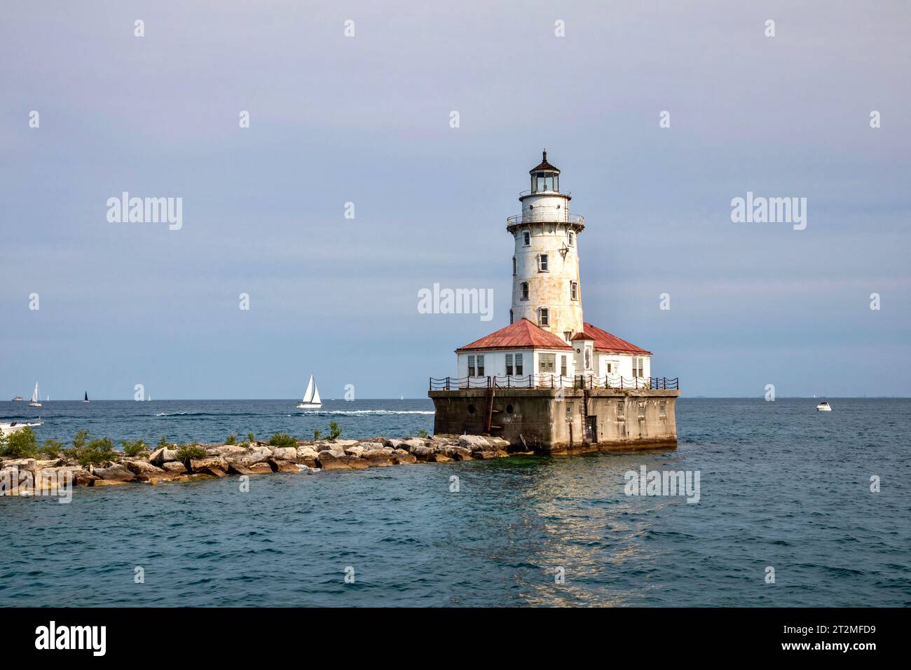 Leuchtturm am Lake Michigan in Chicago, Illinois, USA Stockfoto