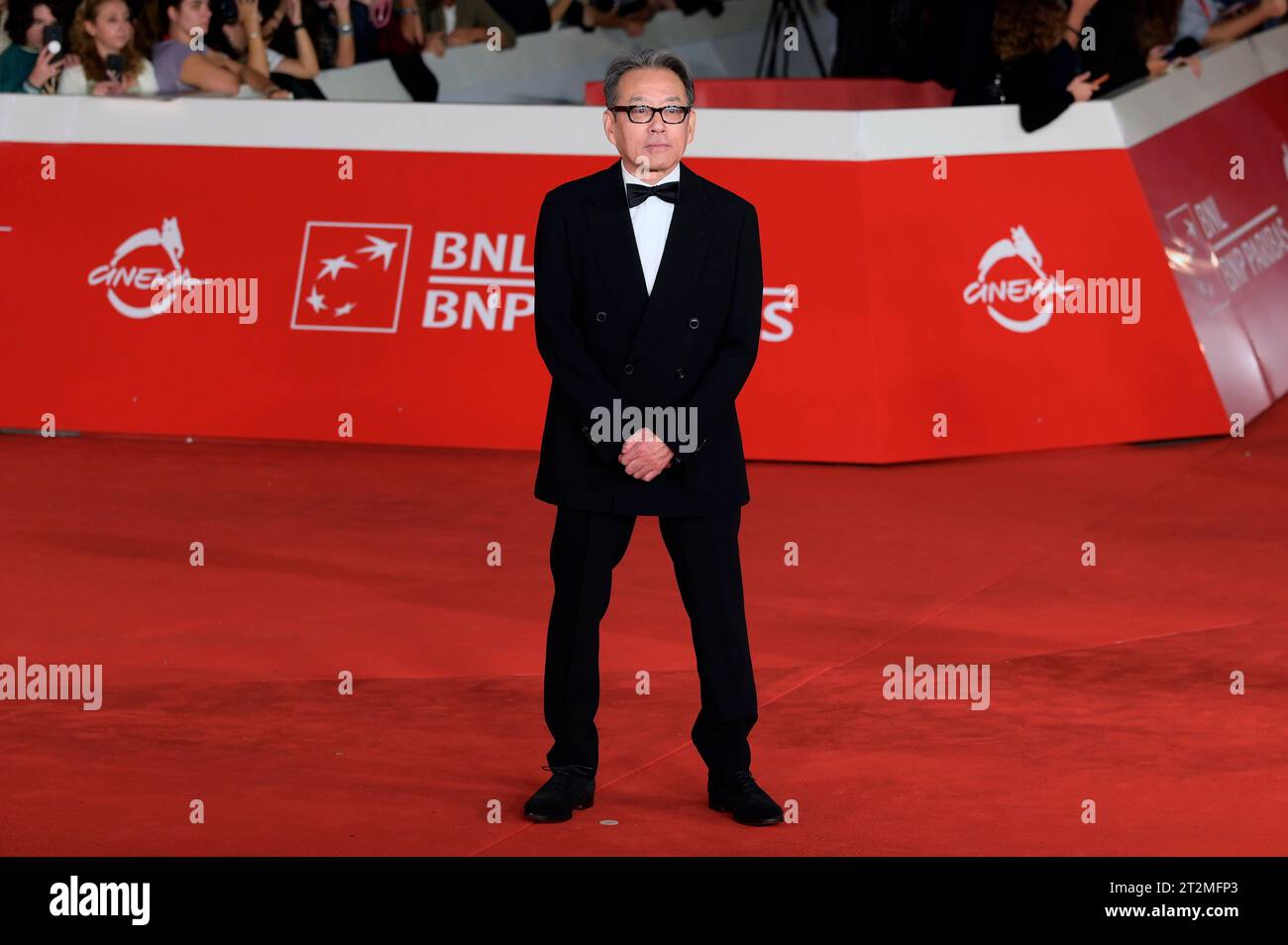 Shigeru Umebayashi bei der Festivaleröffnung mit der Premiere des Kinofilms 'C'è ancora domani' auf dem 18. Internationales Filmfestival von Rom / Festa del Cinema di Roma 2023 im Auditorium Parco della Musica. Rom, 18.10.2023 Stockfoto