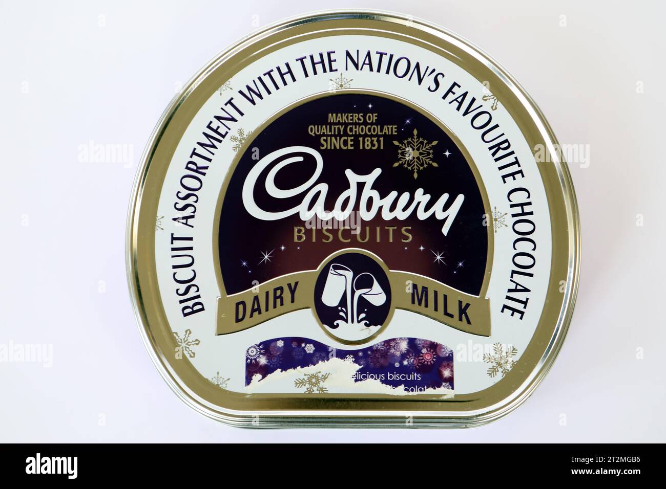 Cadbury festliche Schachtel mit Schokoladenkeksen Stockfoto