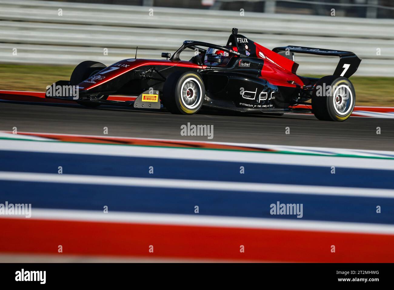 Austin, Etats Unis. Januar 2020. 07 BÜHLER Lena (SWI), Art Grand Prix, Tatuus F4-T421, Aktion während der 7. Runde der F1 Academy 2023 vom 20. Bis 22. Oktober, auf dem Circuit of the Americas, in Austin, USA - Foto Xavi Bonilla/DPPI Credit: DPPI Media/Alamy Live News Stockfoto