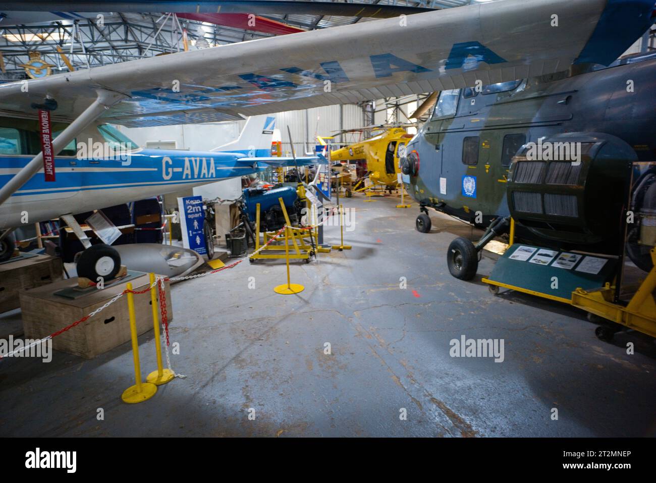 Das Innere des Doncaster Luftfahrtmuseums Stockfoto