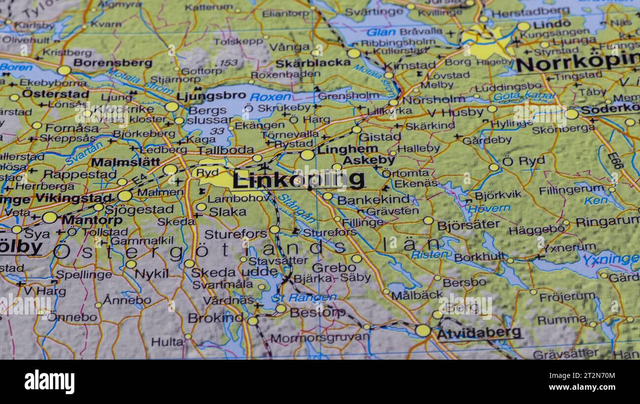 Karte von linköping Stockfoto