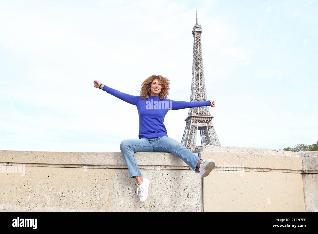 SCHÖNE ZEIT IN PARIS MIT DEM EIFFELTURM Stockfoto