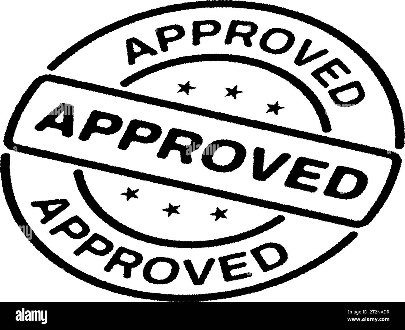 Genehmigter Stempel. Rundes Schild mit „Grunge Approvals“. Vektorabbildung Stock Vektor