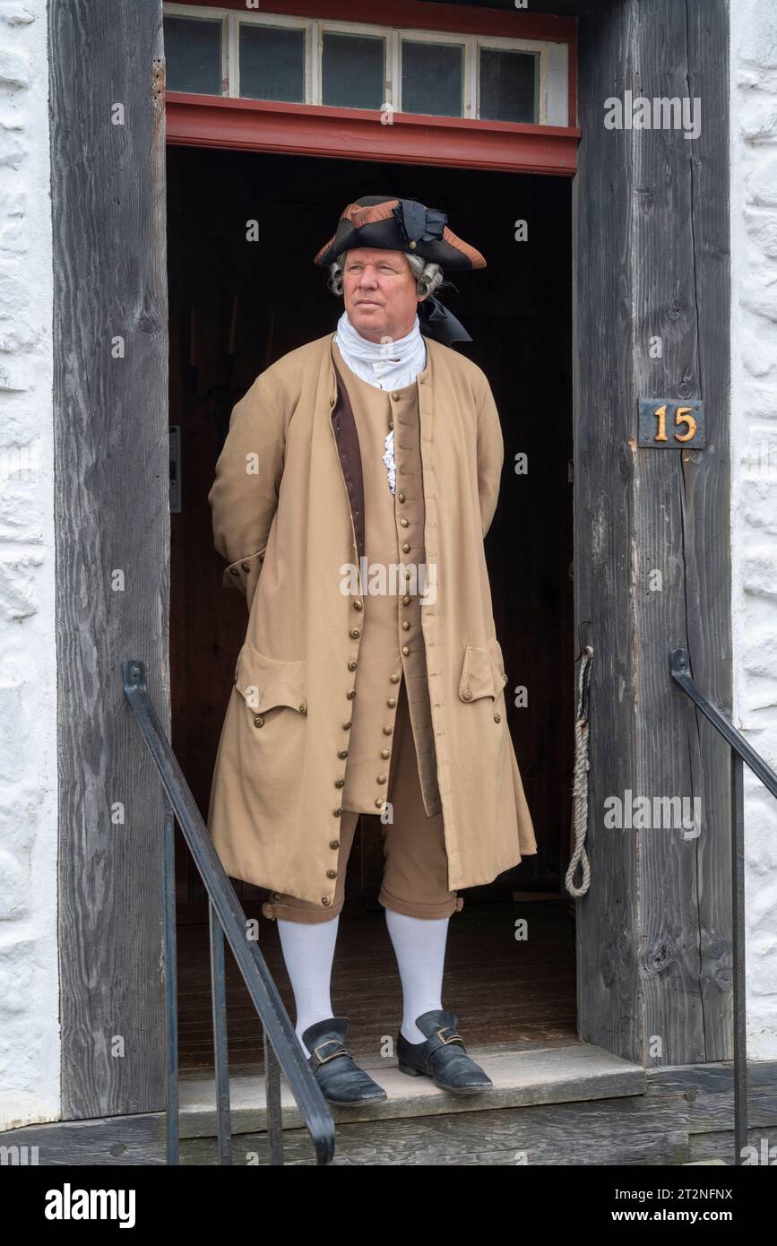 Sie wohnen in der Festung Louisbourg in Nova Scotia. Stockfoto