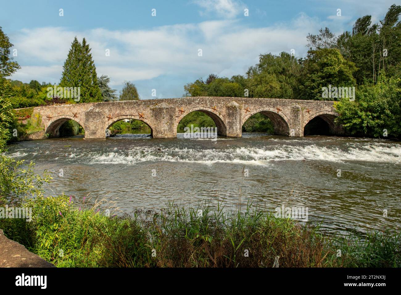 Brücke über den Fluss exe, Bickleigh, Devon, England Stockfoto