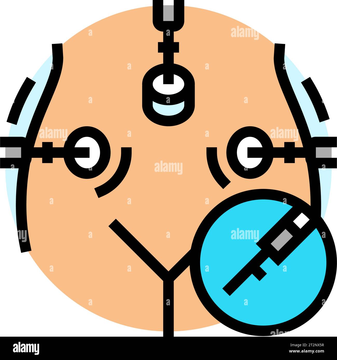 Laparoskopische Chirurgie Farbsymbolvektorillustration Stock Vektor