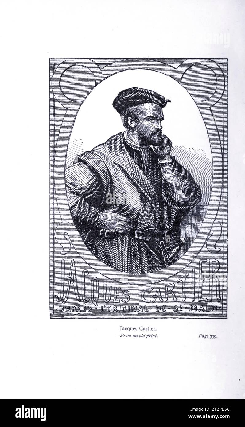 Jacques Cartier, Illustration aus dem 19. Jahrhundert Stockfoto