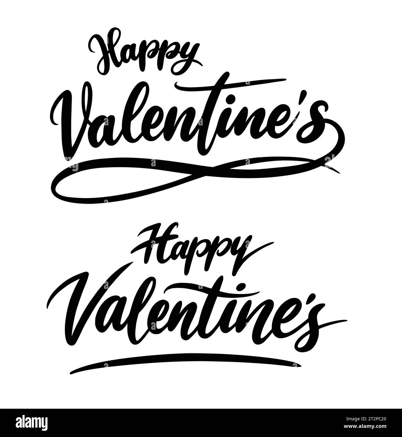 Happy Valentinstag Kalligraphie Handschrift Stock Vektor