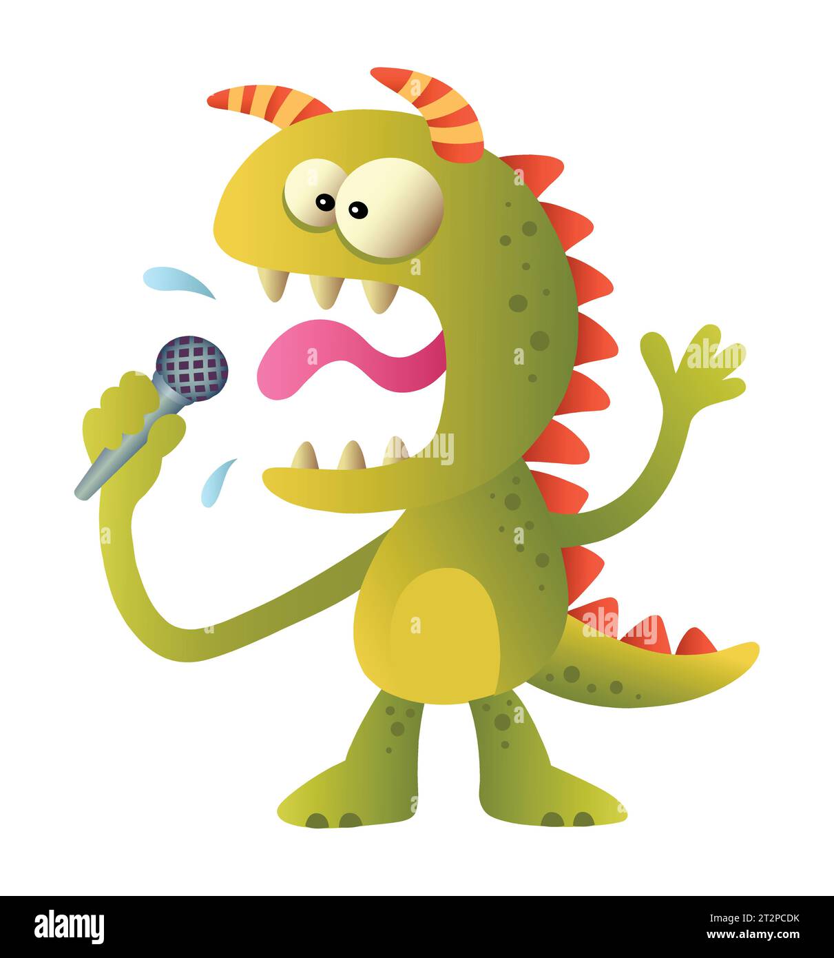 Farbenfrohe Comic-Monster-Figur für Spiele oder Maskottchen-Illustration Stock Vektor