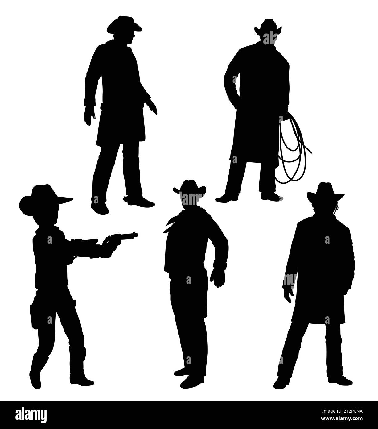 Cowboy, der auf einer Pferdepose reitet Stock Vektor