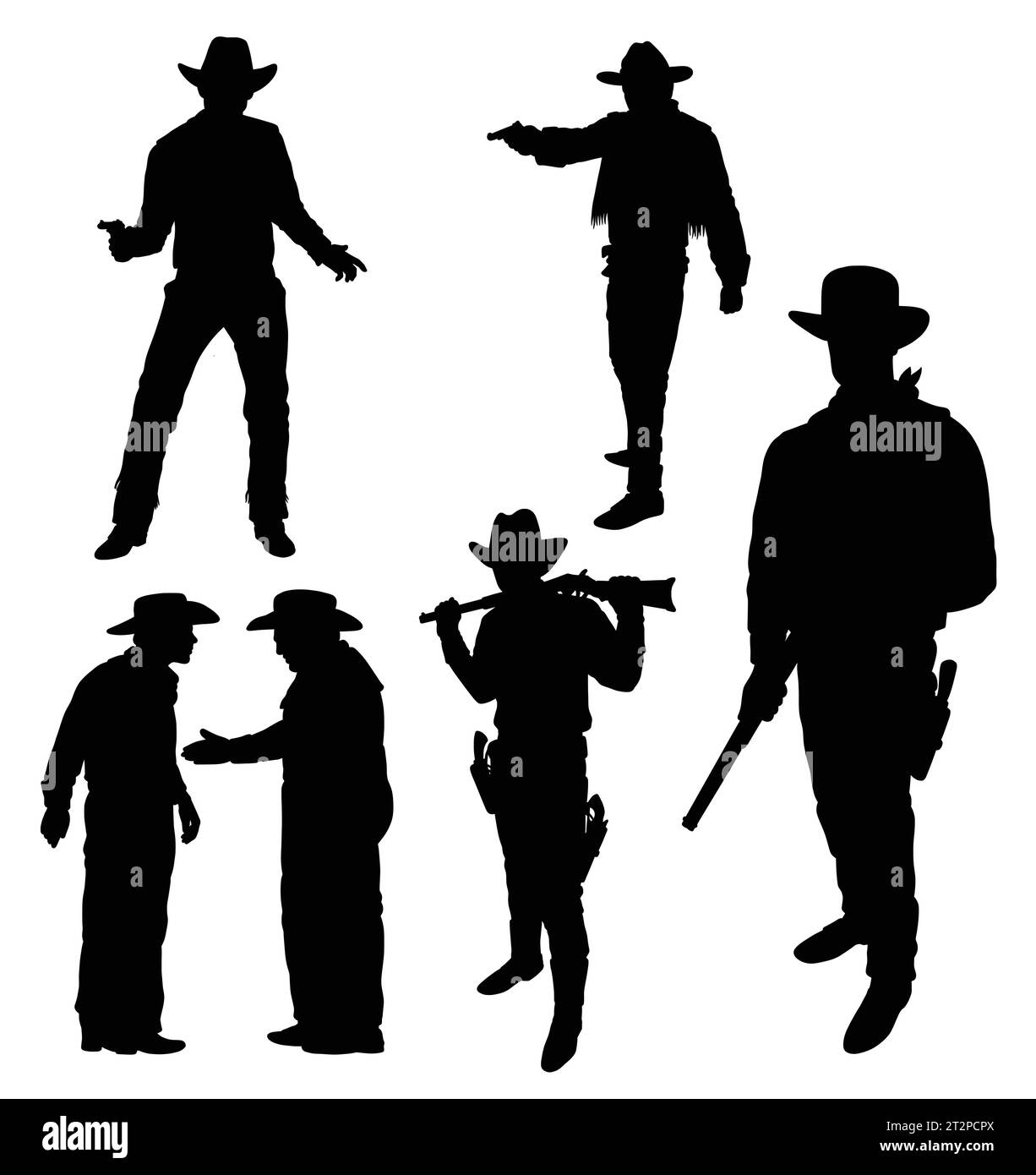 Cowboy, der auf einer Pferdepose reitet Stock Vektor