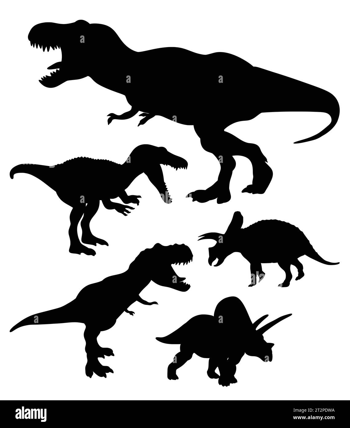 tyrannosaurus Dinosaurier Reptilienmonster Tier Silhouette Stock Vektor