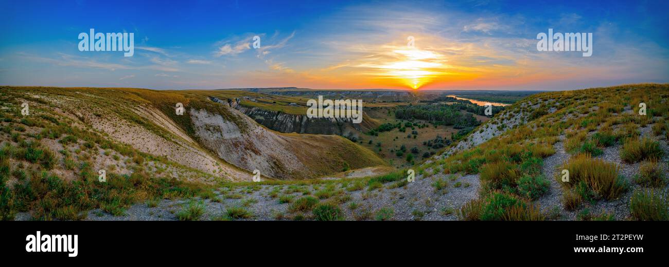 Panorama des Naturparks Donskoy, Region Wolgograd, Russland. Stockfoto