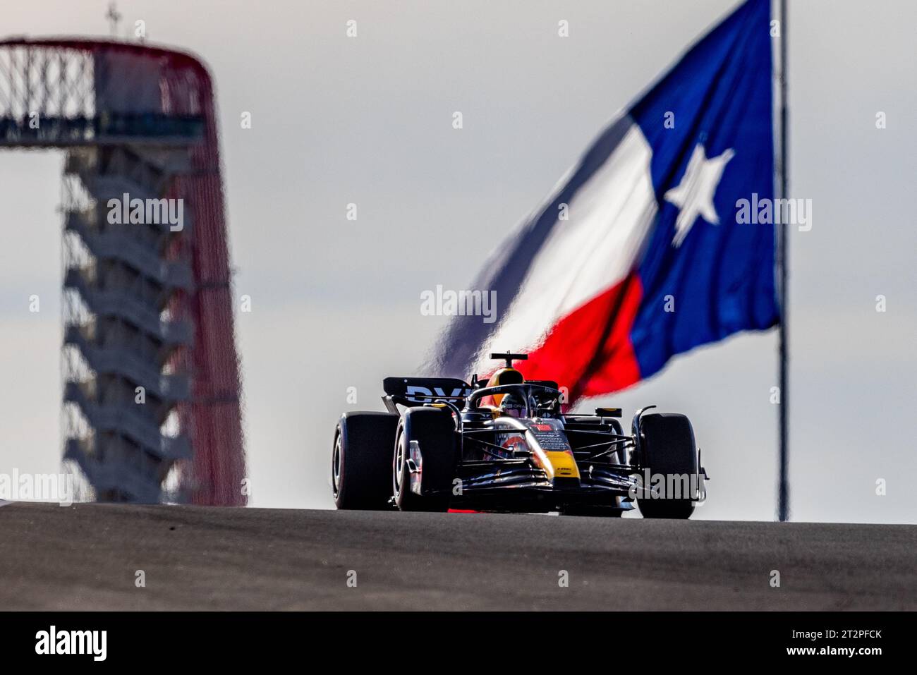 Austin, Texas - 20. Oktober 2023: Max Verstappen, Fahrer des #1 Oracle Red Bull Racing F1-Autos, beim Lenovo Grand Prix der Vereinigten Staaten auf dem Circuit of the Americas. Quelle: Nick Paruch/Alamy Live News Stockfoto