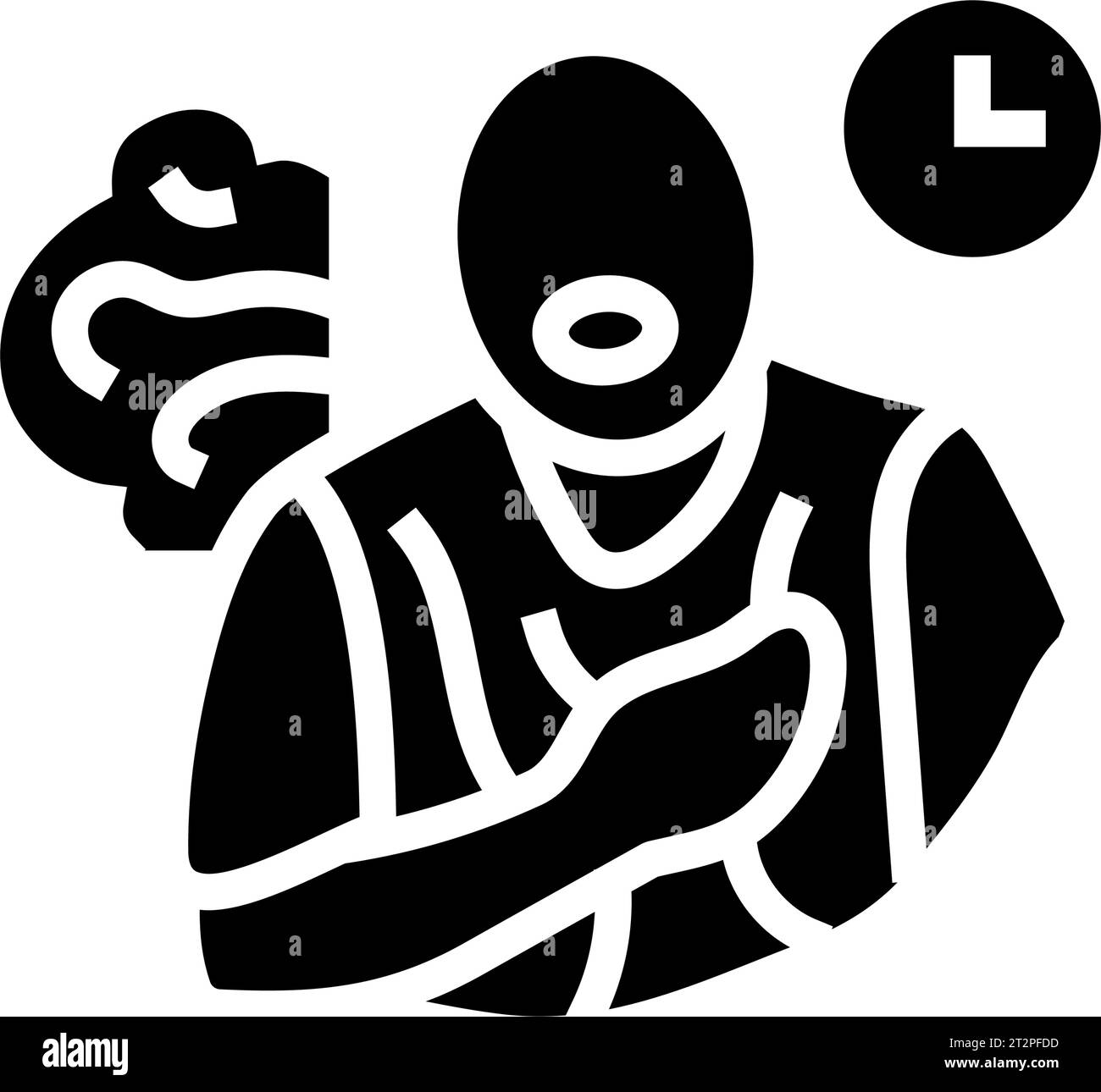 Chronische Hustenerkrankung Symptom Glyph Symbol Vektor Illustration Stock Vektor