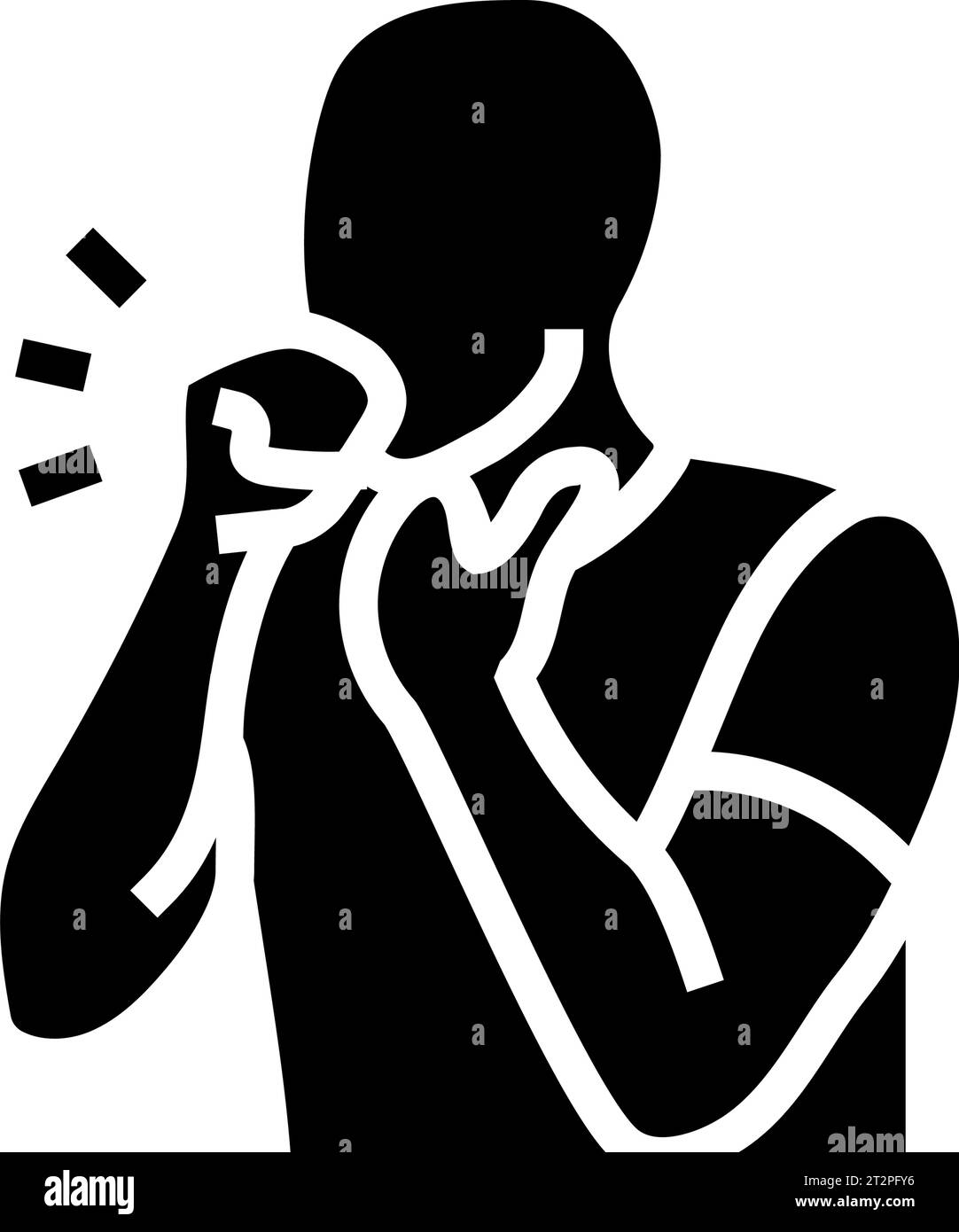 Trockener Husten Krankheit Symptom Glyph Symbol Vektor Illustration Stock Vektor