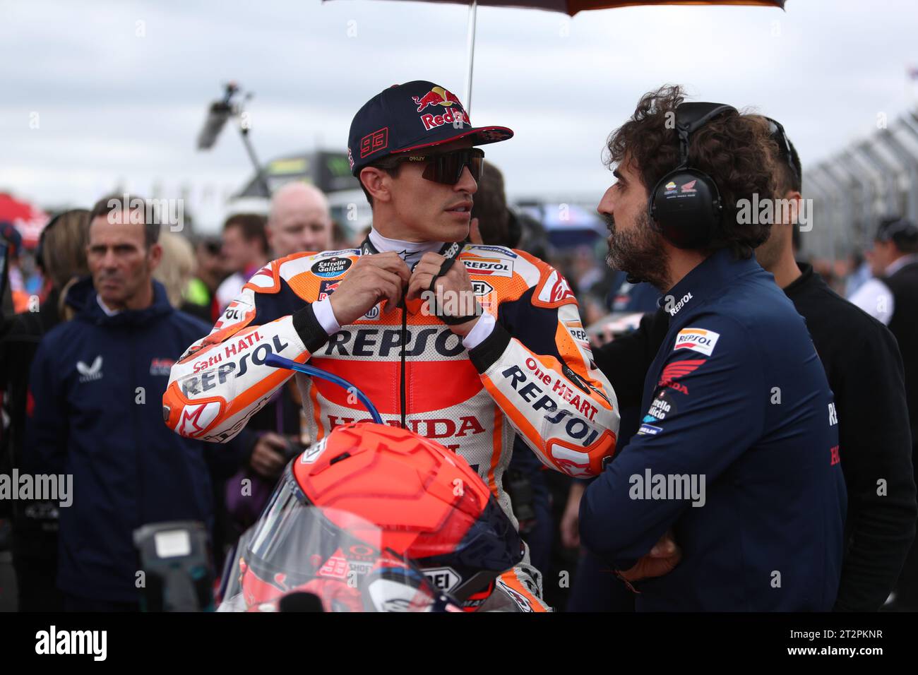 PHILLIP ISLAND, Australien. Oktober 2023. 2023 Guru by Gryfyn Australian Motorcycle Grand Prix - Marc Marquez (Spanien) fährt für das Repsol Honda Team vor dem Australian Moto GP am 21. Oktober 2023 auf dem Phillip Island Grand Prix Circuit in Phillip Island, Australien - Image Credit: brett keating/Alamy Live News Stockfoto