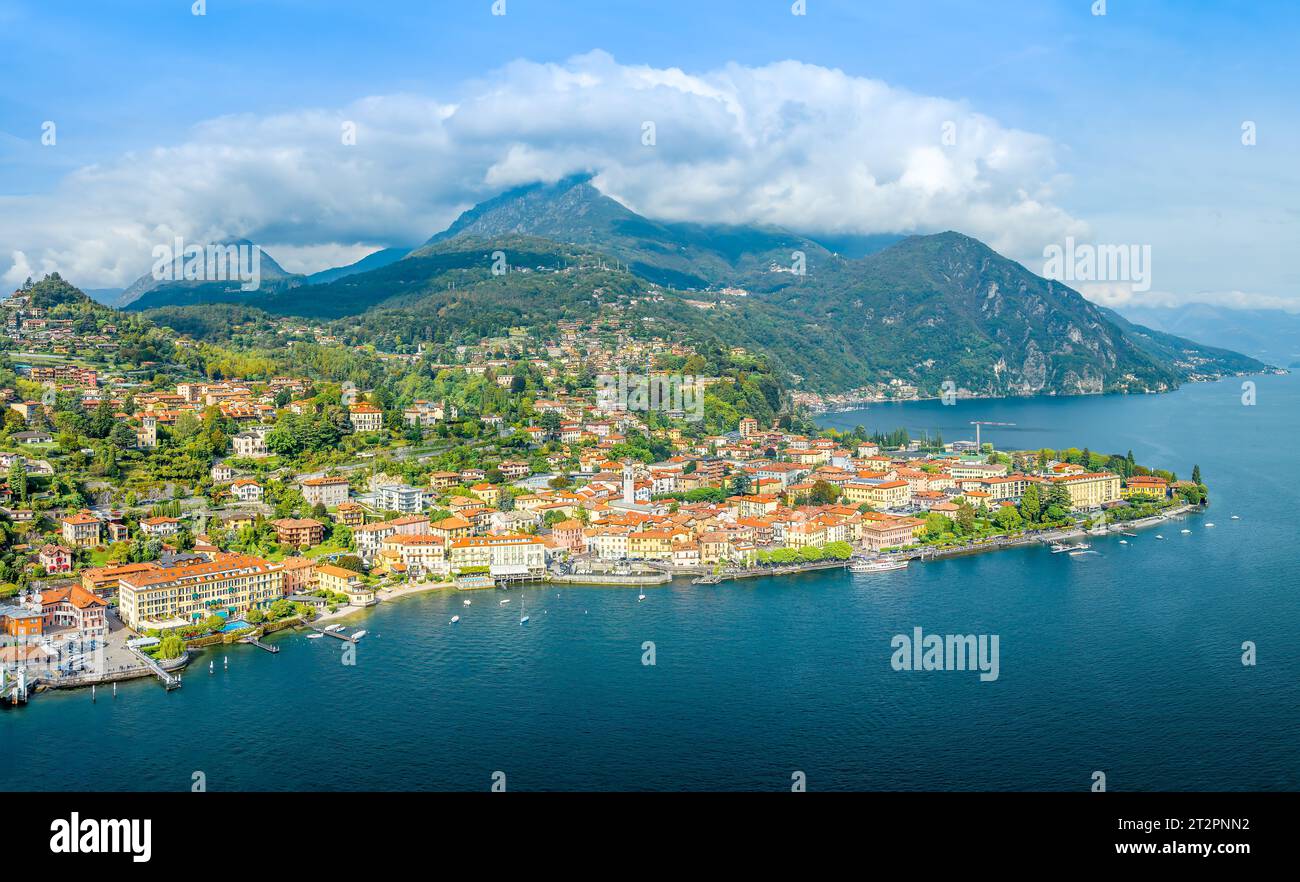 Landschaft mit Menaggio Stadt in Como Seenregion, Italien Stockfoto