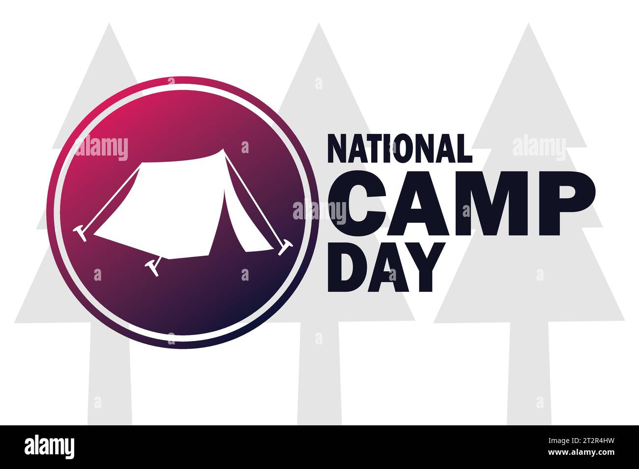 National Camp Day Vektor-Illustration. Urlaubskonzept. Vorlage für Hintergrund, Banner, Karte, Poster mit Textbeschriftung. Stock Vektor