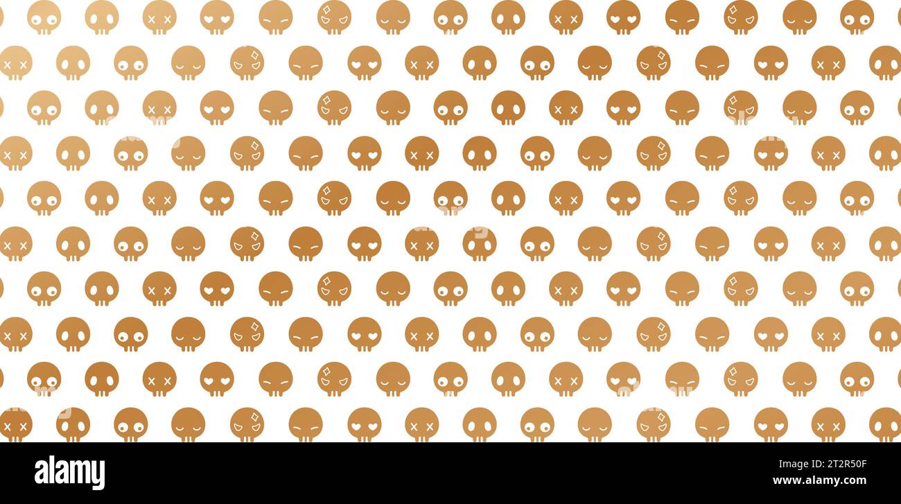 Vektor Illustration nahtlose Muster goldene Farben mit Schädeln für Halloween Hintergründe, modische moderne Tapeten oder Textilien, Bücher Cover Stock Vektor
