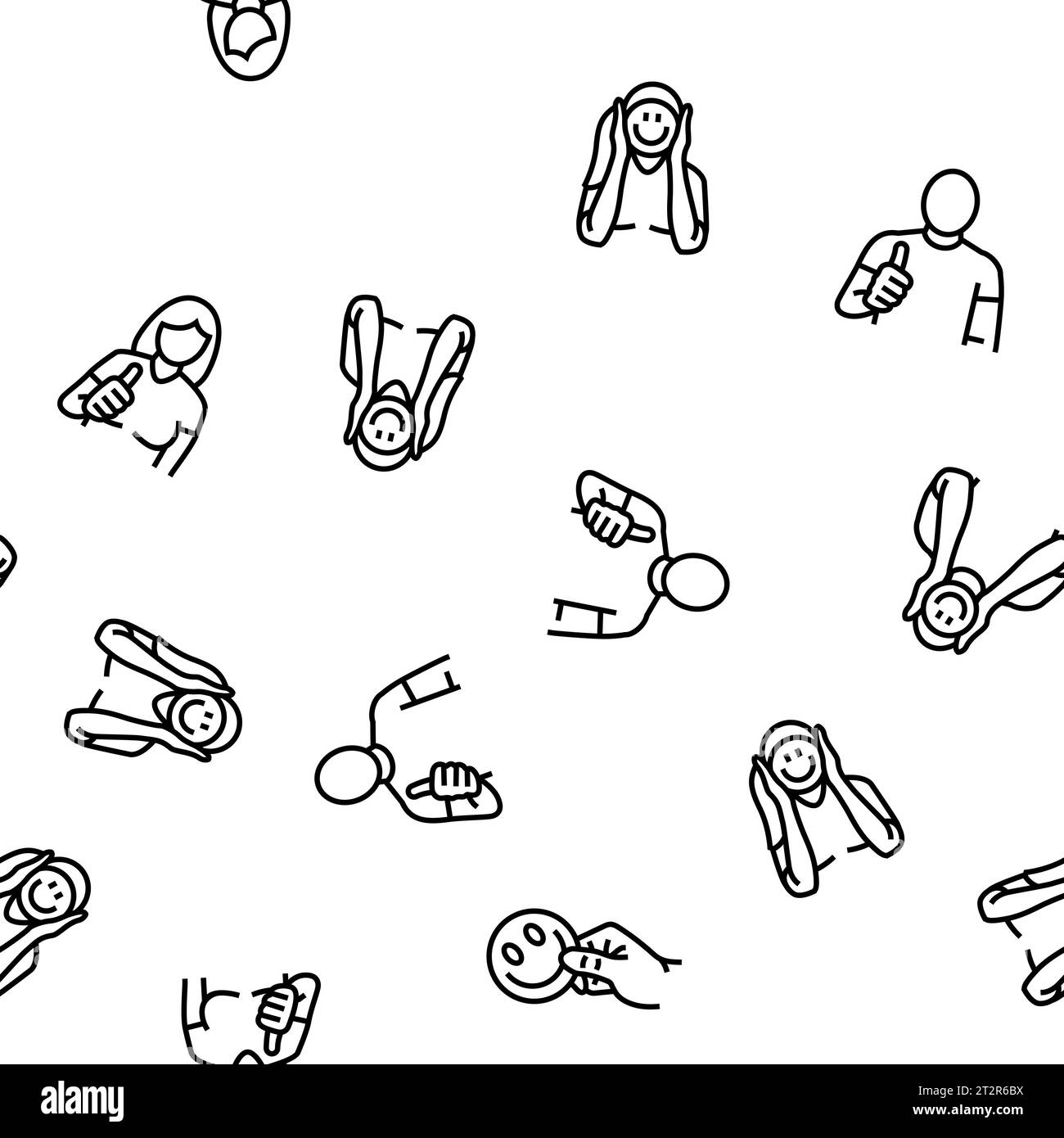 Positive Stimmung Happy Smile Vektor nahtloses Muster Stock Vektor