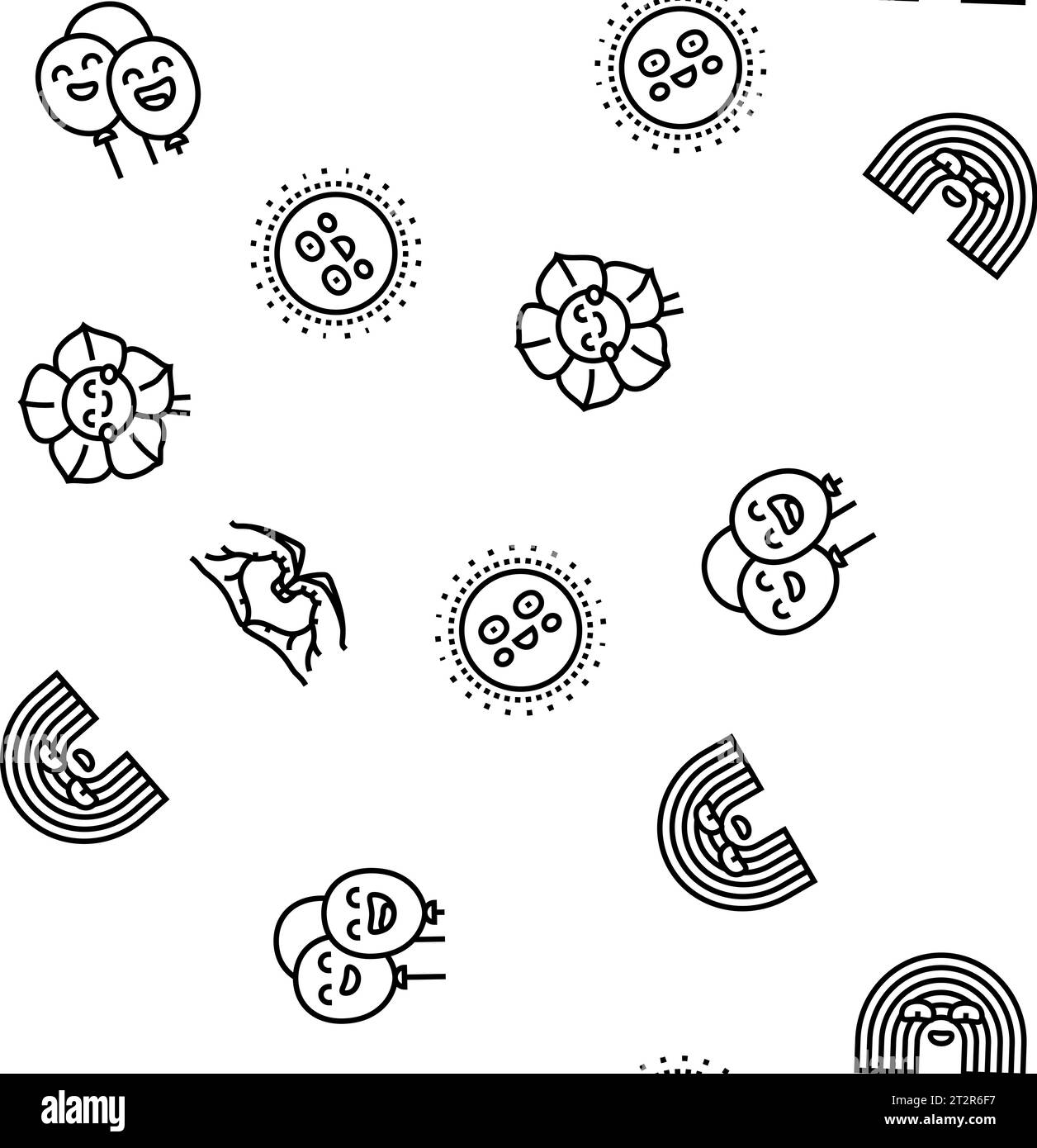 Positive Stimmung Happy Smile Vektor nahtloses Muster Stock Vektor